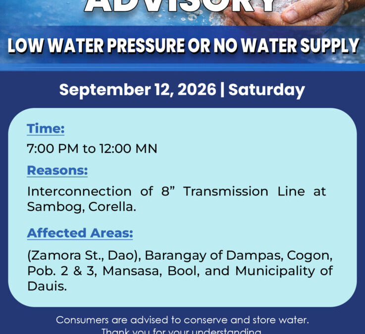 Water Service Interruption Advisory, September 12, 2026.