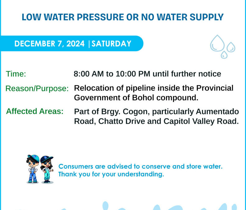 Water Service Interruption Advisory, December 7, 2024.