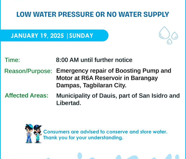 Water Service Interruption Advisory, January 19, 2025.