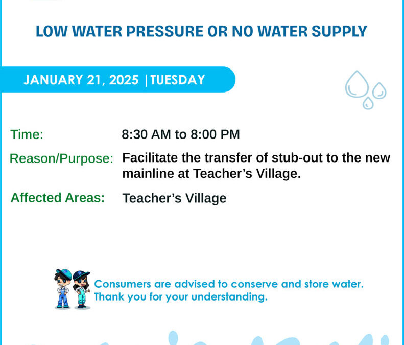 Water Service Interruption Advisory, January 21, 2024