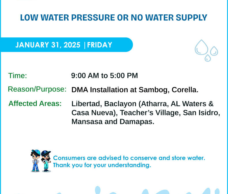 Water Service Interruption Advisory, January 31, 2025