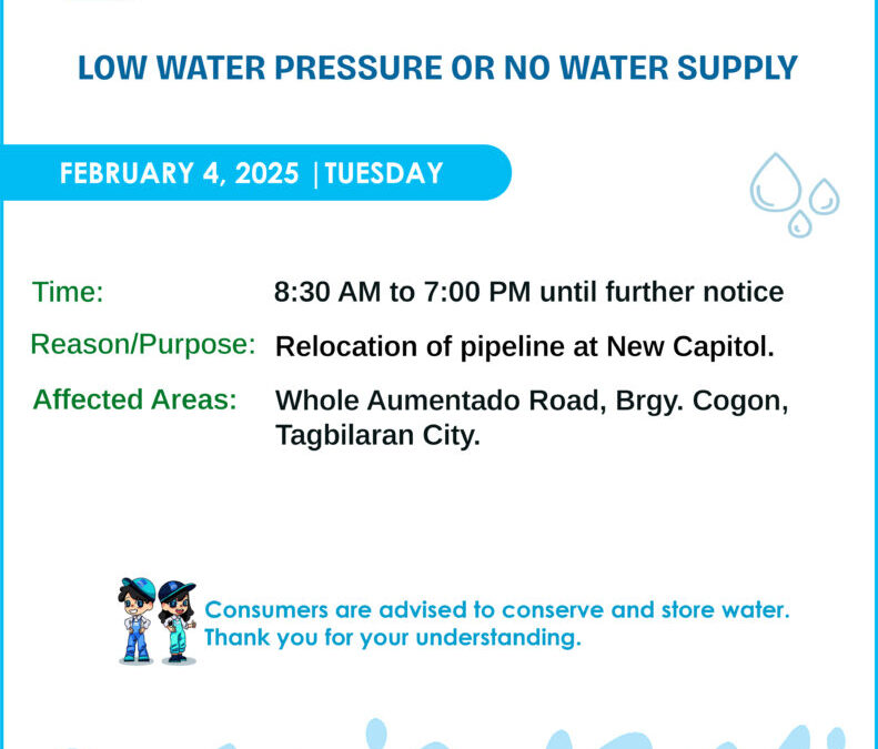Water Service Interruption Advisory, February 4, 2025 | Tuesday