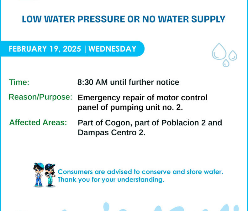 Water Service Interruption Advisory, February 19, 2025.