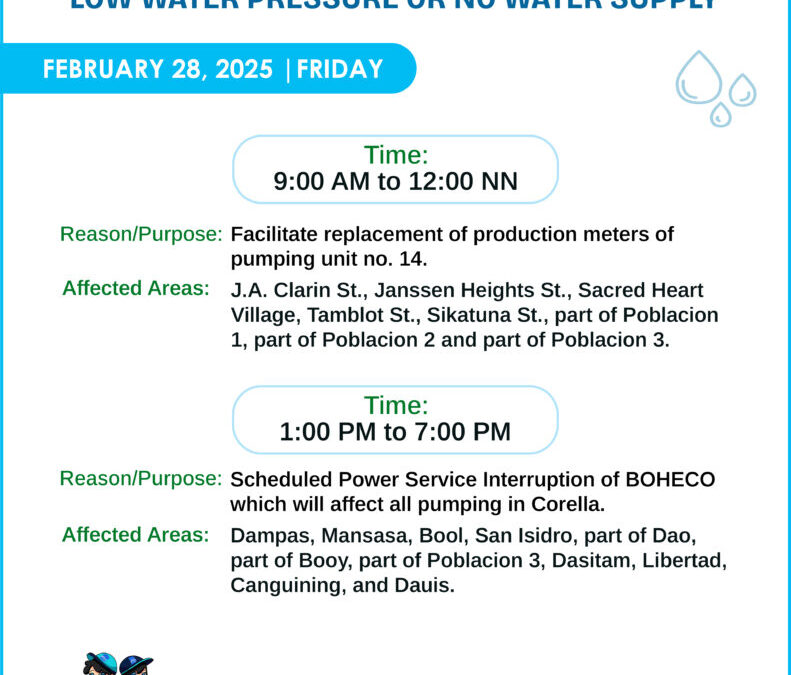 Water Service Interruption Advisory, February 28, 2025.