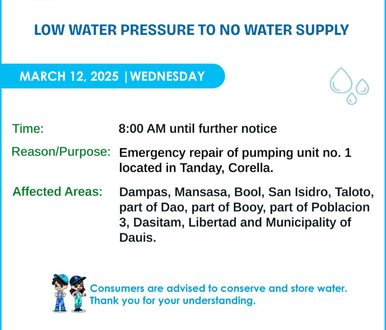 Water Service Interruption Advisory, March 12, 2025.