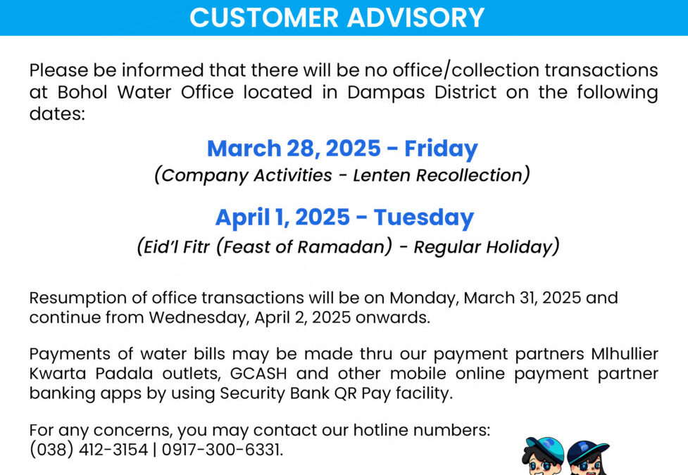 Customer Advisory, March 28, 2025 & April 1, 2025.