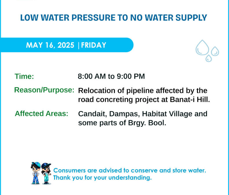 Water Service Interruption Advisory, May 16, 2025.