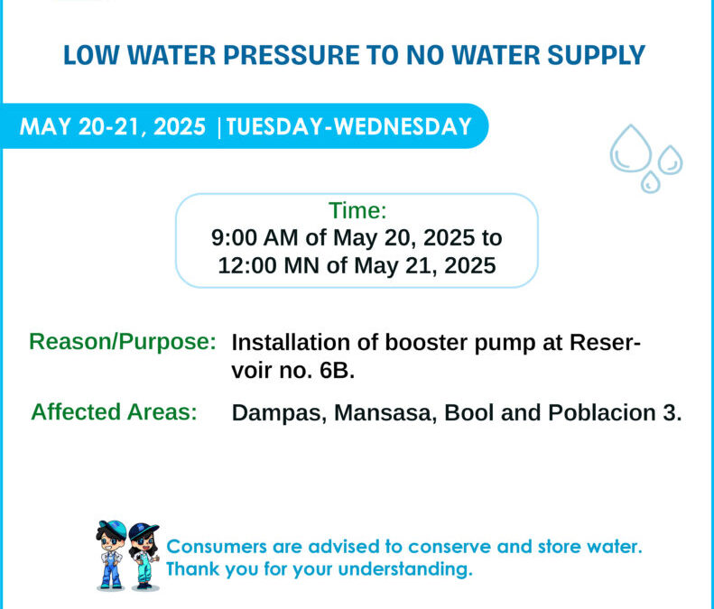 Water Service Interruption Advisory, May 20-21, 2025.