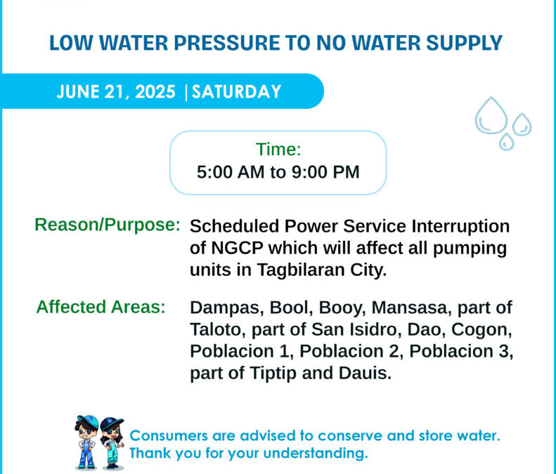 Water Service Interruption Advisory, June 21, 2025.