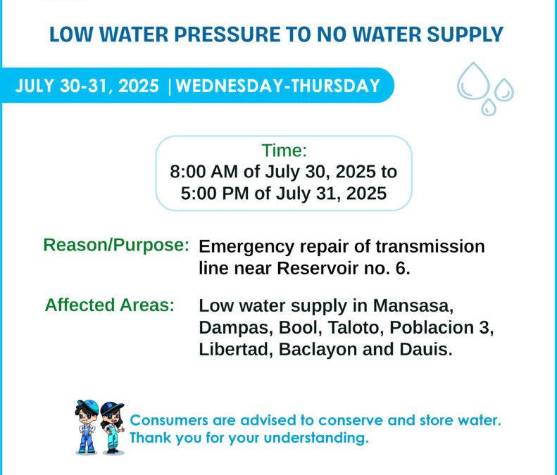 Water Service Interruption Advisory, July 30-31, 2025.
