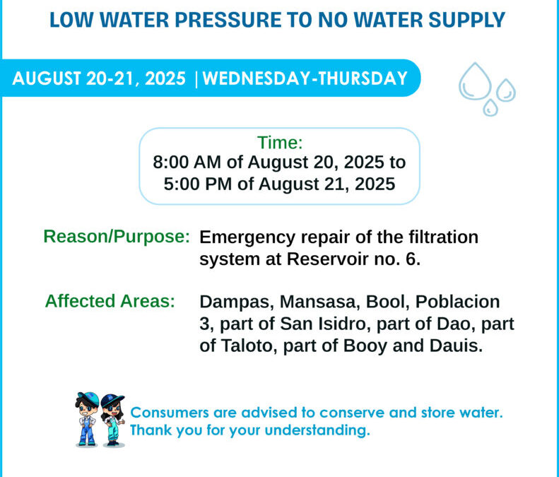 Water Service Interruption Advisory, August 20-21, 2025.