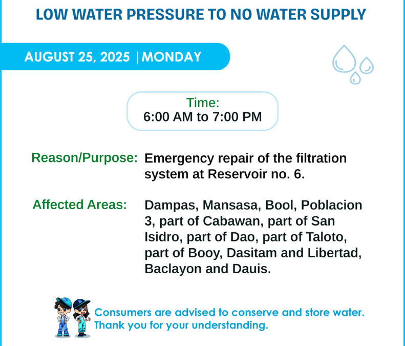 Water Service Interruption Advisory, August 25, 2025.