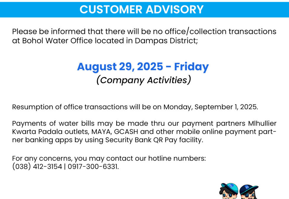 Customer Advisories, August 29, 2025.