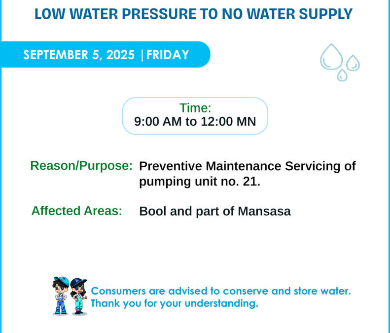 Water Service Interruption Advisory, September 5, 2025.