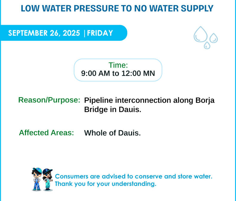 Water Service Interruption Advisory, September 26, 2025.