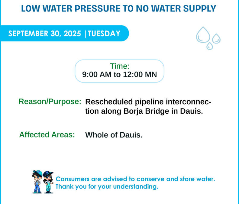 Water Service Interruption Advisory, September 30, 2025.