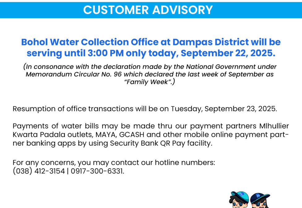 Customer Advisory, September 22, 2025.