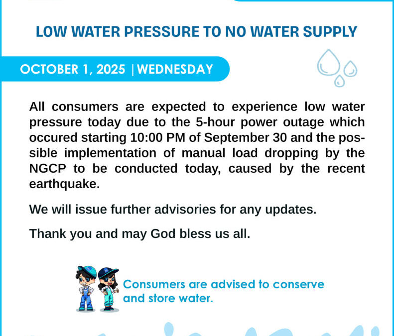 Water Service Interruption Advisory, October 1, 2025.