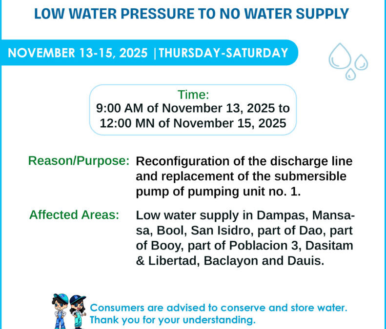 Water Service Interruption Advisory, November 13-15, 2025.