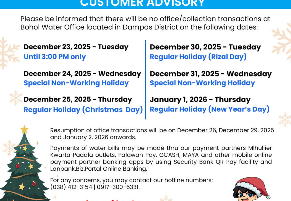 Holiday Season Advisory
