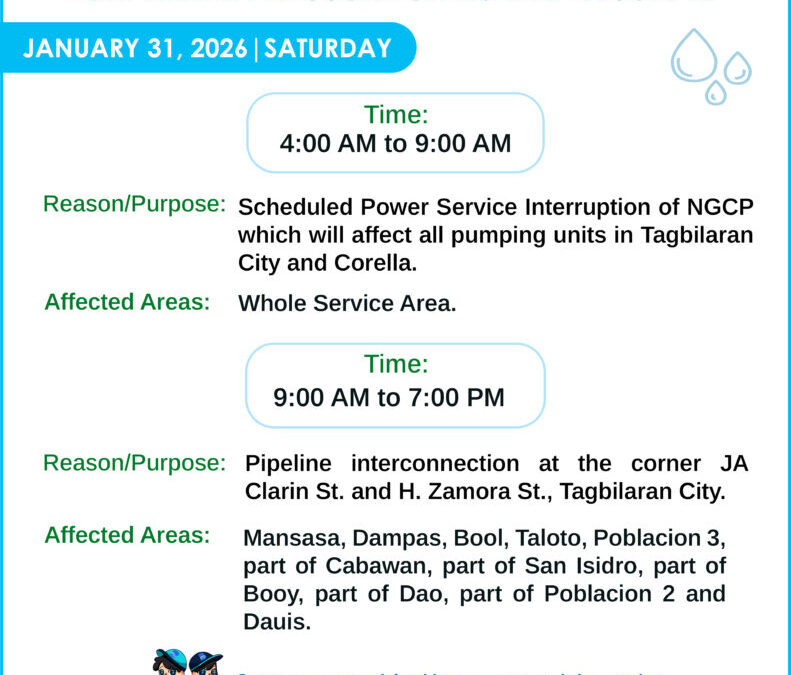 Water Service Interruption Advisory, January 31, 2026