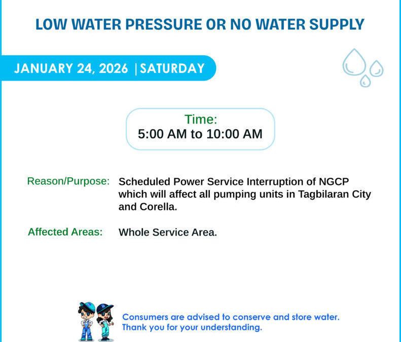 Water Service Interruption Advisory, January 24, 2026, Saturday