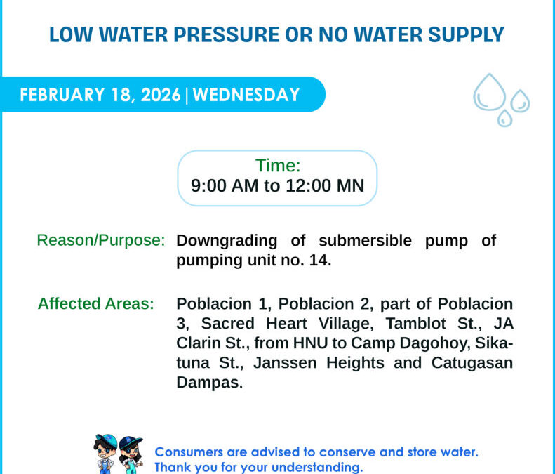 Water Service Interruption Advisory, February 18, 2026.