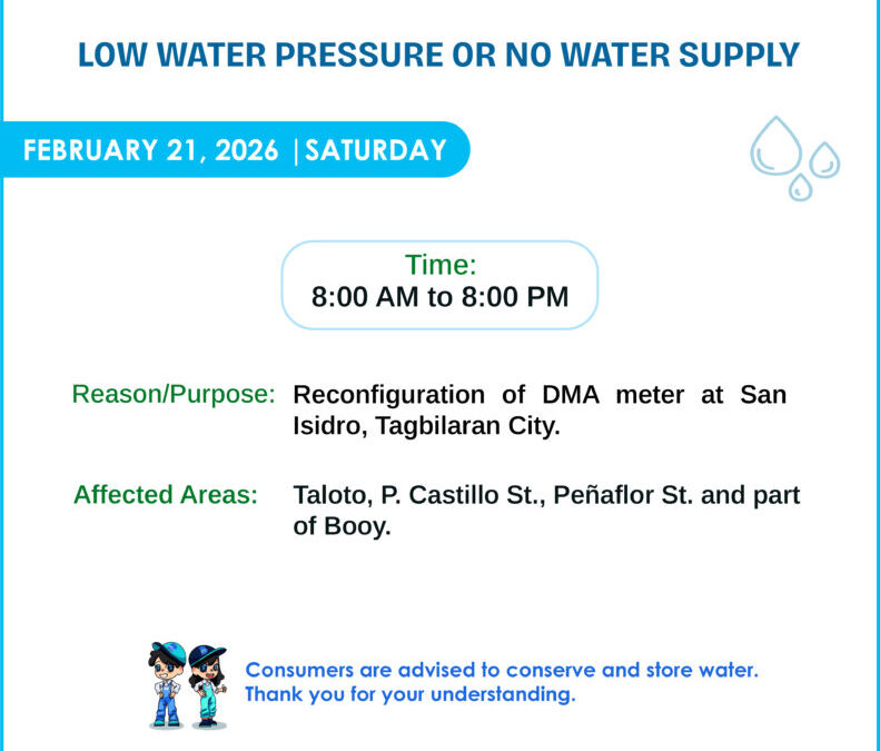Water Service Interruption Advisory, February 21, 2026.