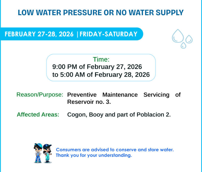 Water Service Interruption Advisory, February 27-28, 2026.