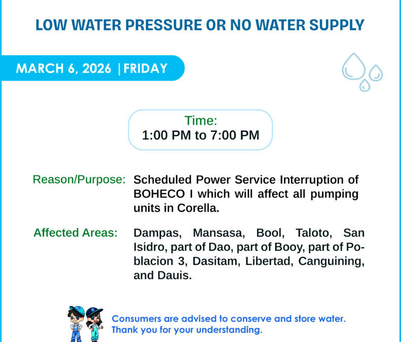 Water Service Interruption Advisory, March 6, 2026.