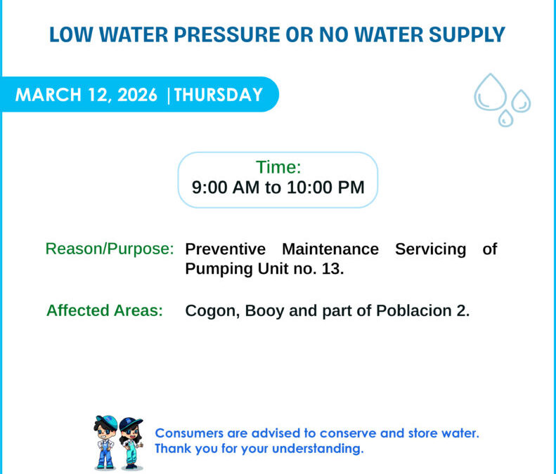 Water Service Interruption Advisory, March 12, 2026.