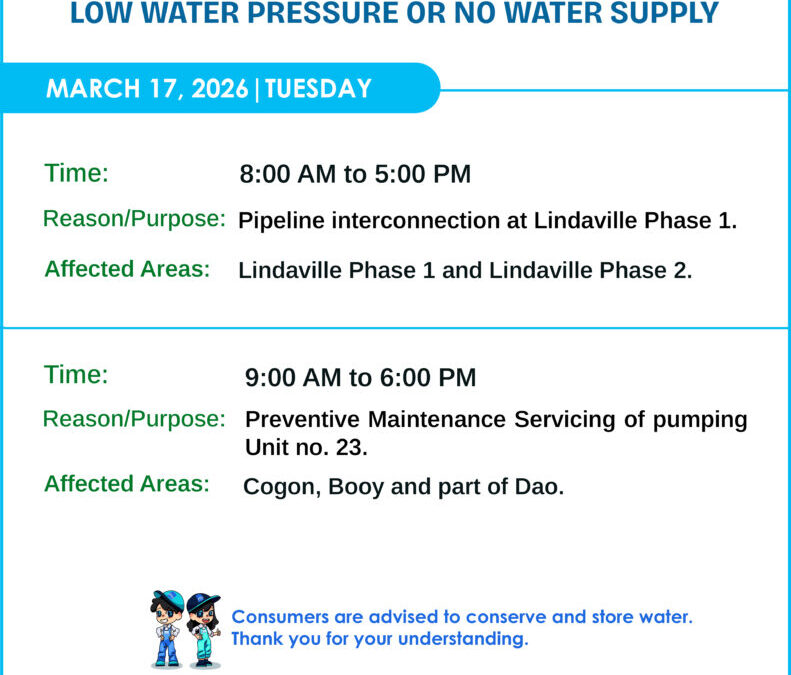 Water Service Interruption Advisory, March 17, 2026.