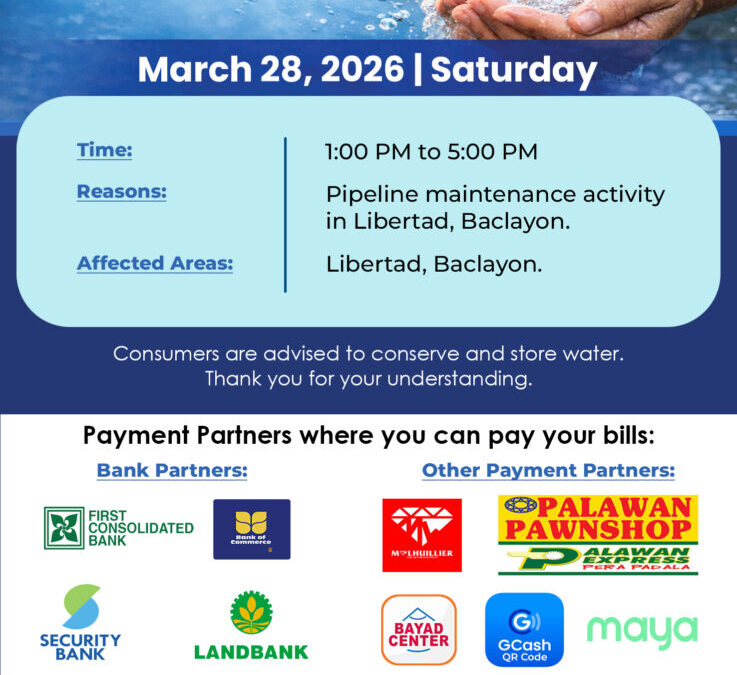 Water Service Interruption Advisory, March 28, 2026.