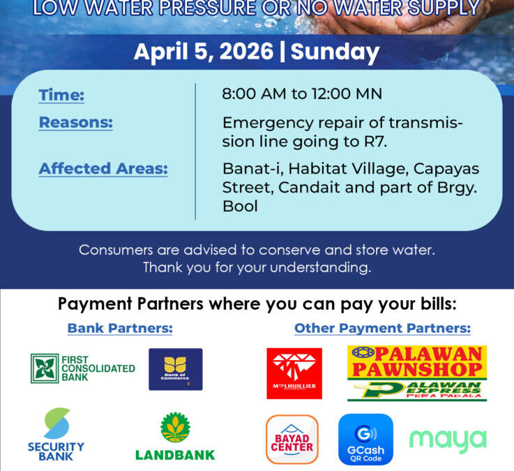 Water Service Interruption Advisory, April 5, 2026.