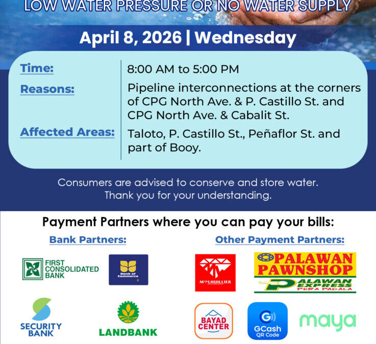 Water Service Interruption Advisory, April 8, 2026.