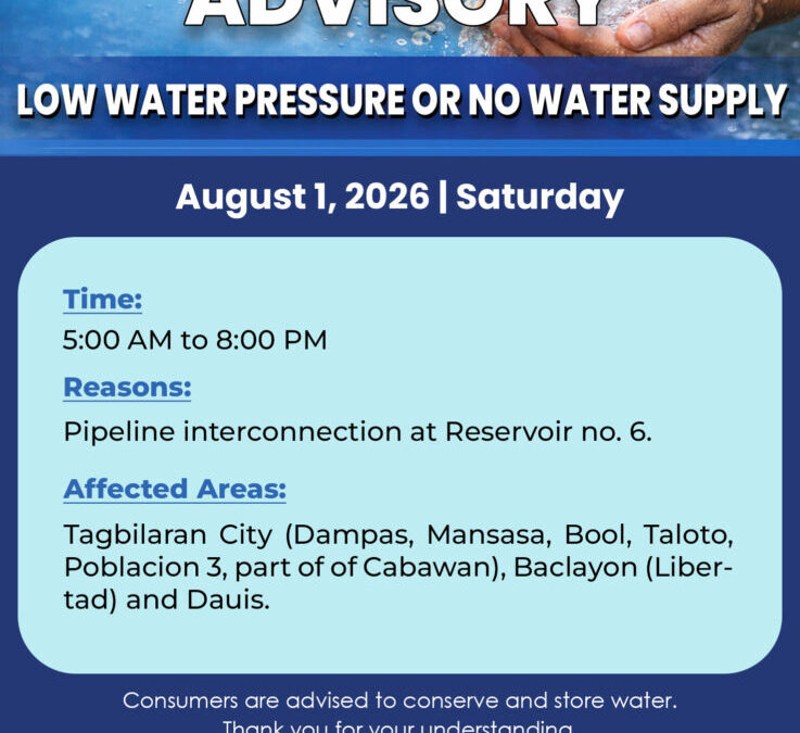 Water Service Interruption Advisory, August 1, 2026.