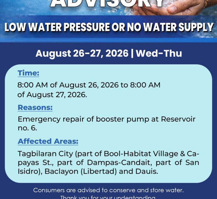 Water Service Interruption Advisory, August 26-27, 2026.