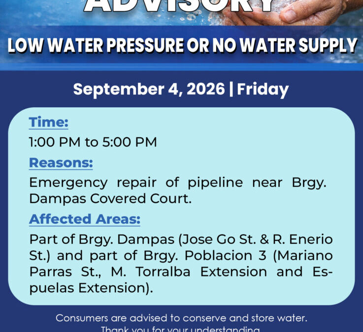 Water Service Interruption Advisory, September 4, 2026.