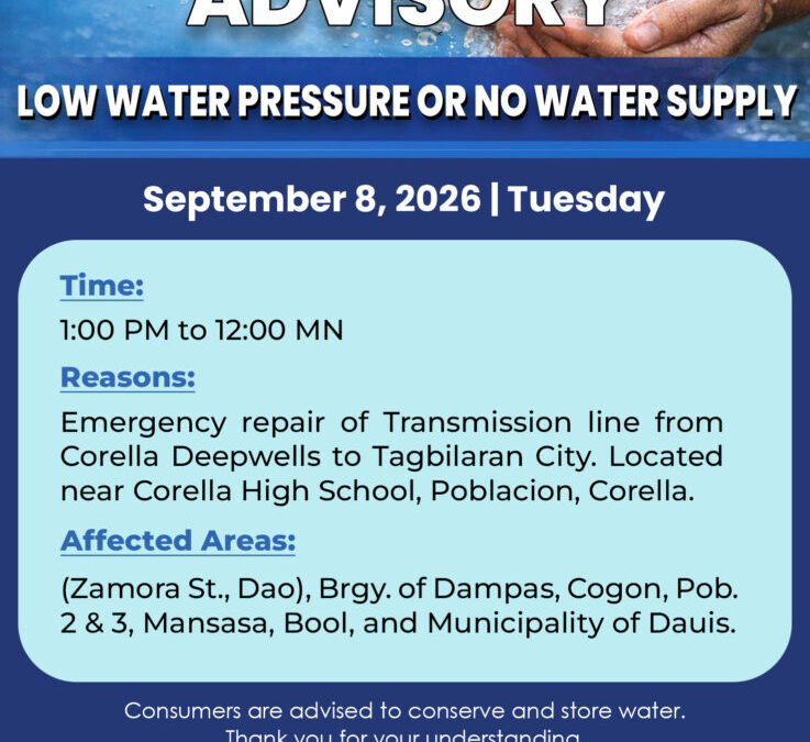 Water Service Interruption Advisory, September 8, 2026.