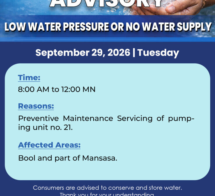 Water Service Interruption Advisory, September 29, 2026.